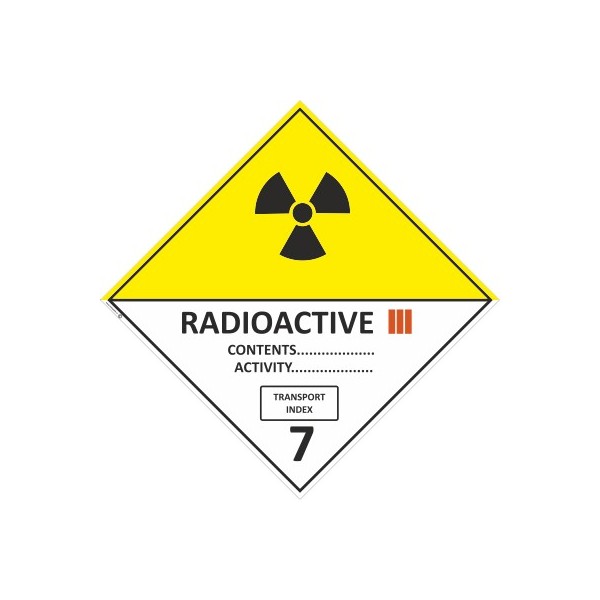 Знак "Класс 7. Категория III Радиоактивные вещества"